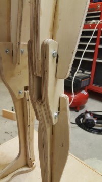 breakdown steel and wood stand for a Pisan half armor