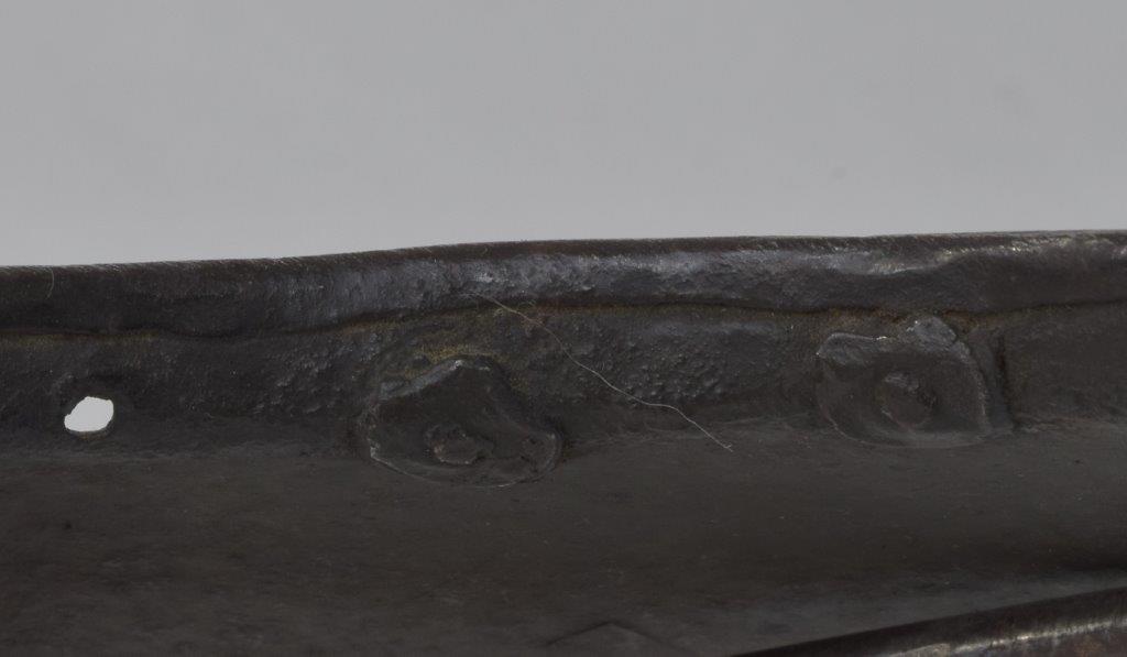 gorget details showing the uppper plate, roll, hinges and pins